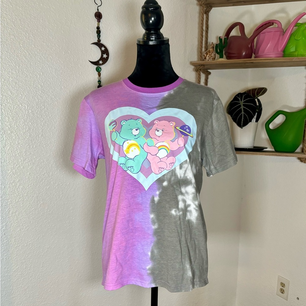 Women’s Care Bear T Shirt Medium Split Tie Dye